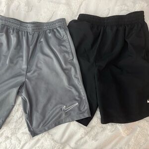 2 Pairs Nike Boys Dri Fit Black and Gray Shorts